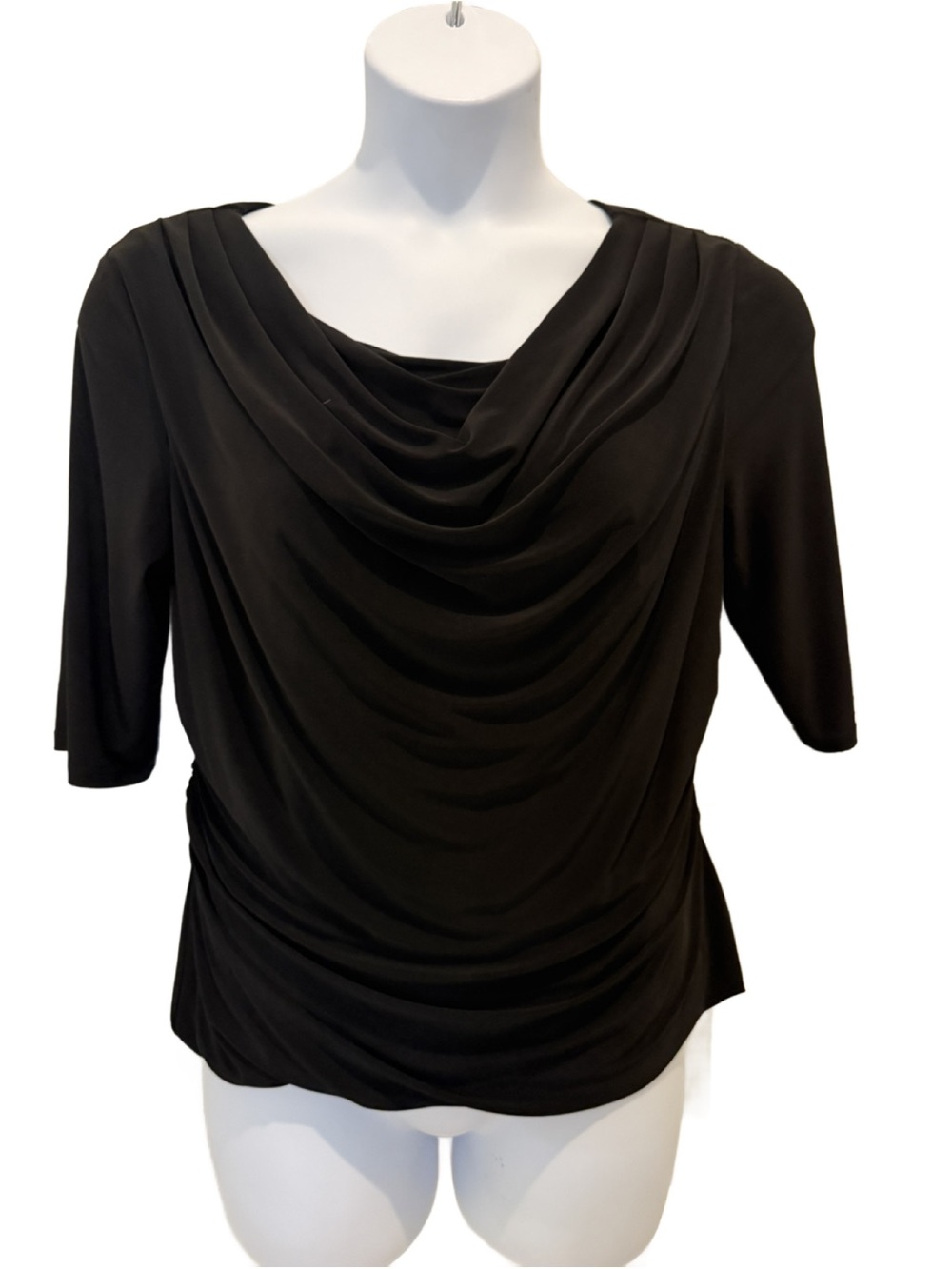Perceptions Cowl Neck Ruched Blouse. Large - Picture 1 of 8